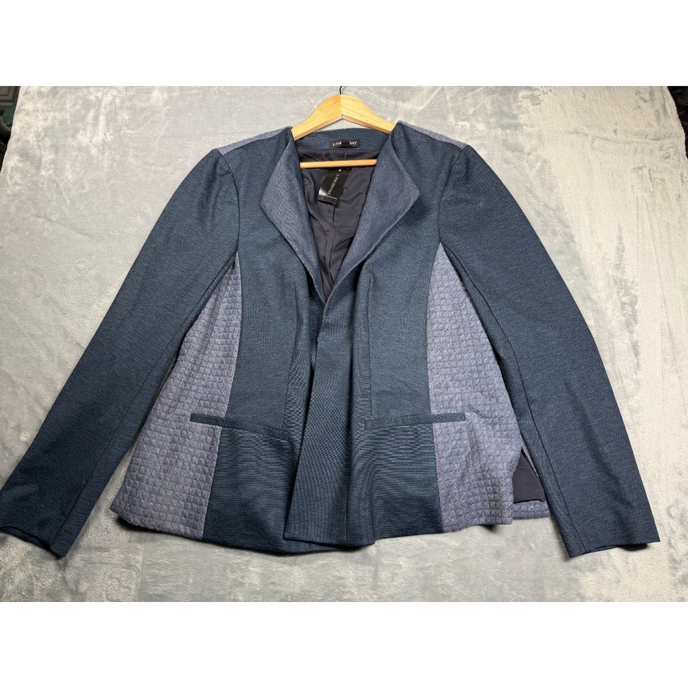 Lane Bryant Blazer Jacket Womens 20 Teal Gray Two Tone Panel Career Business